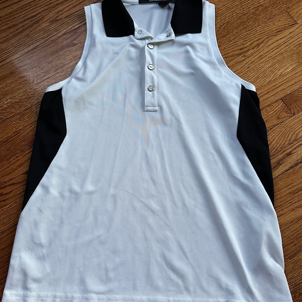 RLX Ralph Lauren White and Black Sleeveless Top